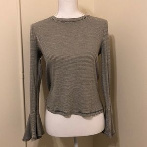 Anthropologie striped shirt with bell sleeves